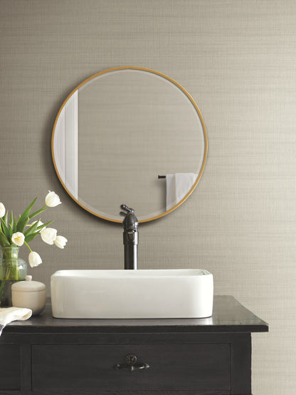 York Wallcoverings Magnolia Home 4 Washed Cotton Linen Wallpaper Transitional Solids Beiges   - OM3661