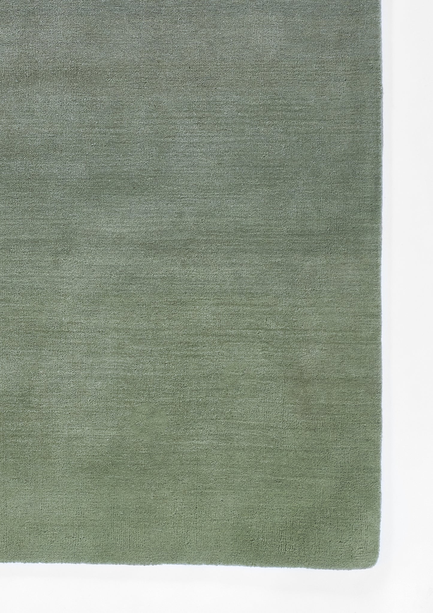 Olive-green ombré rug with soft plush pile; rectangular, modern living room decor.