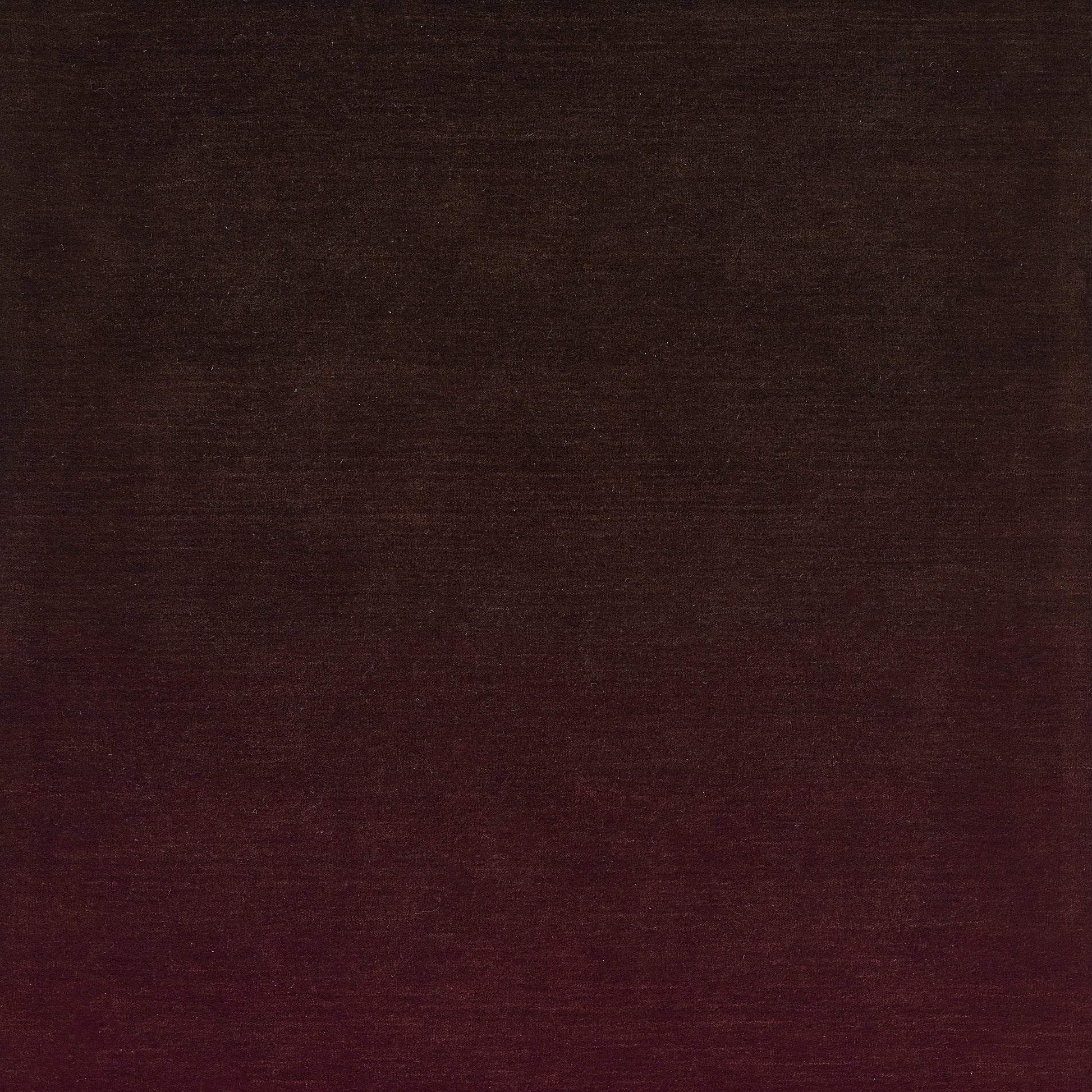 Ombre gradient rug from dark brown to wine burgundy, velvet texture.