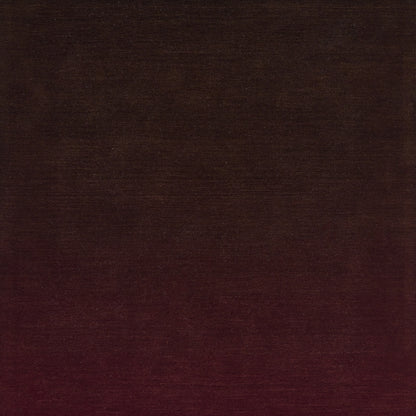 Ombre gradient rug from dark brown to wine burgundy, velvet texture.