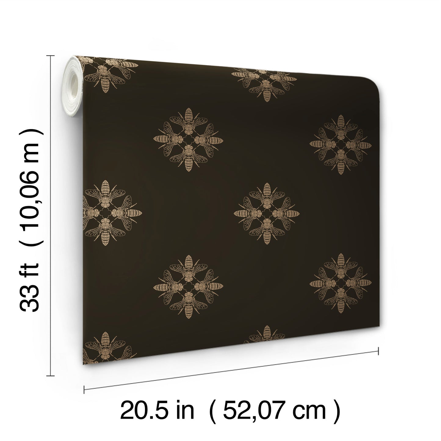 York Wallcoverings Candice Olson Modern Nature 2nd Edition Honey Bee Gold and Black Wallpaper  Animals Blacks   - ON1642