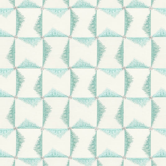 STOUT TEXTILES  MULTIPURPOSE,EMBROIDERIES TRADITIONAL, SQUARE AQUA   - ONTA-1