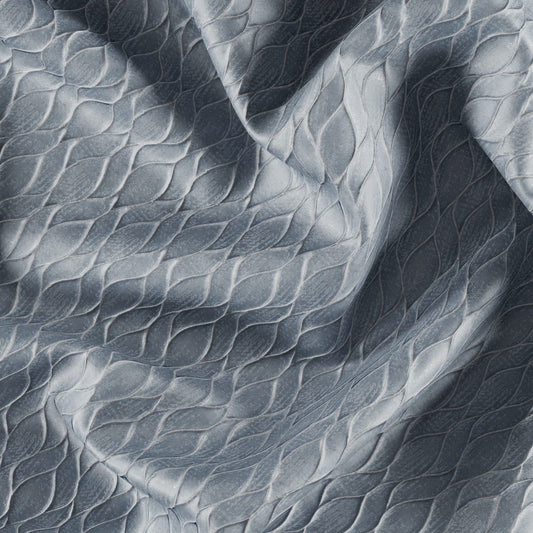 JF Fabrics ORACLE 61 Fabric Abstract, Ogee, Metallic, Texture Blue, Silver  Jacquard - 8935561 J9011