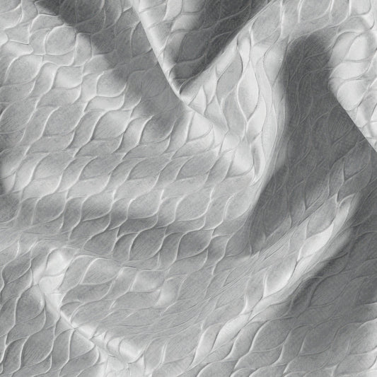 JF Fabrics ORACLE 90 Fabric Abstract, Ogee, Metallic, Texture Cream, Silver  Jacquard - 8935590 J9011