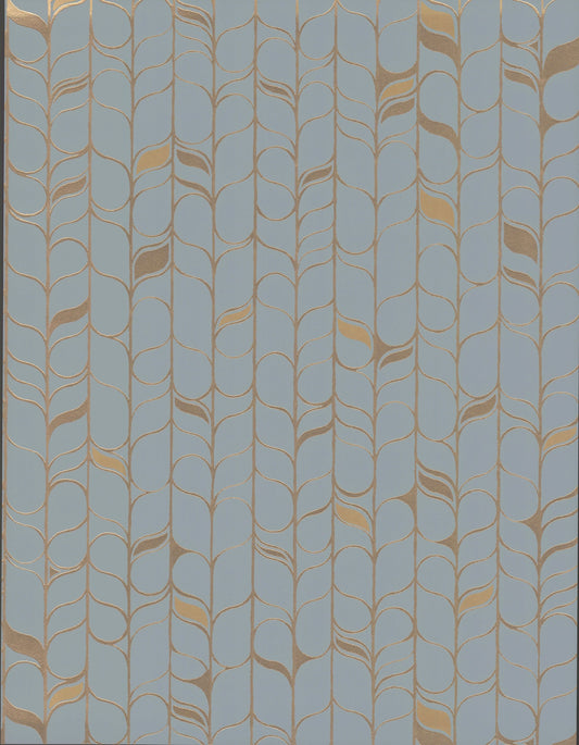 York Wallcoverings Candice Olson Perfect Petals Blue and Gold Wallpaper  Geometrics Blues   - OS4202