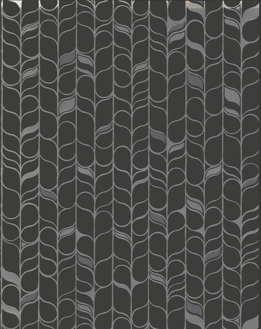 York Wallcoverings Candice Olson Perfect Petals Black and Silver Wallpaper  Geometrics Blacks   - OS4205
