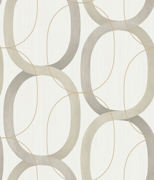 York Wallcoverings Candice Olson Interlock Taupe Wallpaper  Geometrics Neutrals   - OS4211