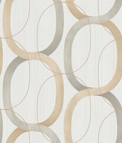 York Wallcoverings Candice Olson Interlock Dark Taupe Wallpaper  Geometrics Neutrals   - OS4212