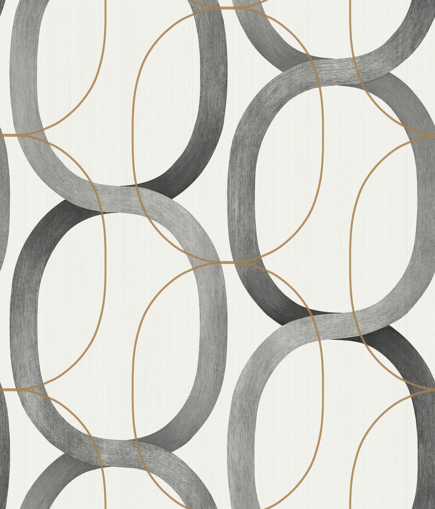 York Wallcoverings Candice Olson Interlock Black and Gold Wallpaper  Geometrics Blacks   - OS4213