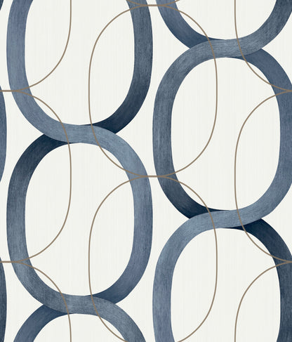 York Wallcoverings Candice Olson Interlock Navy Wallpaper  Textures Blues   - OS4215