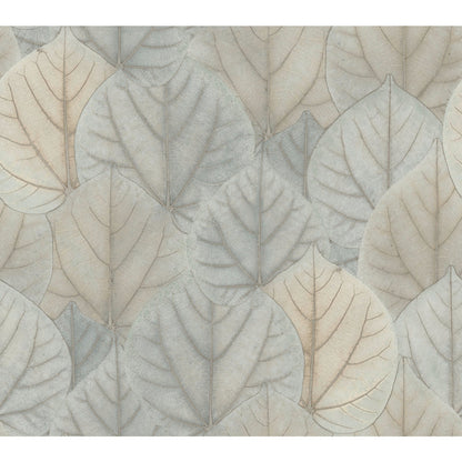 York Wallcoverings Candice Olson Leaf Concerto Blue and Taupe Wallpaper  Botanical Blues   - OS4244