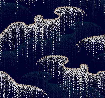 York Wallcoverings Candice Olson Moonlight Pearls Navy Wallpaper  Geometrics Blues   - OS4264