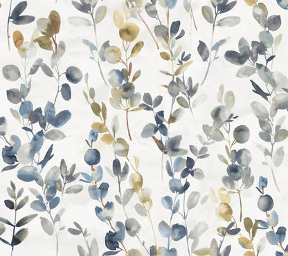 York Wallcoverings Candice Olson Joyful Eucalyptus Navy Wallpaper  Botanical Blues   - OS4314