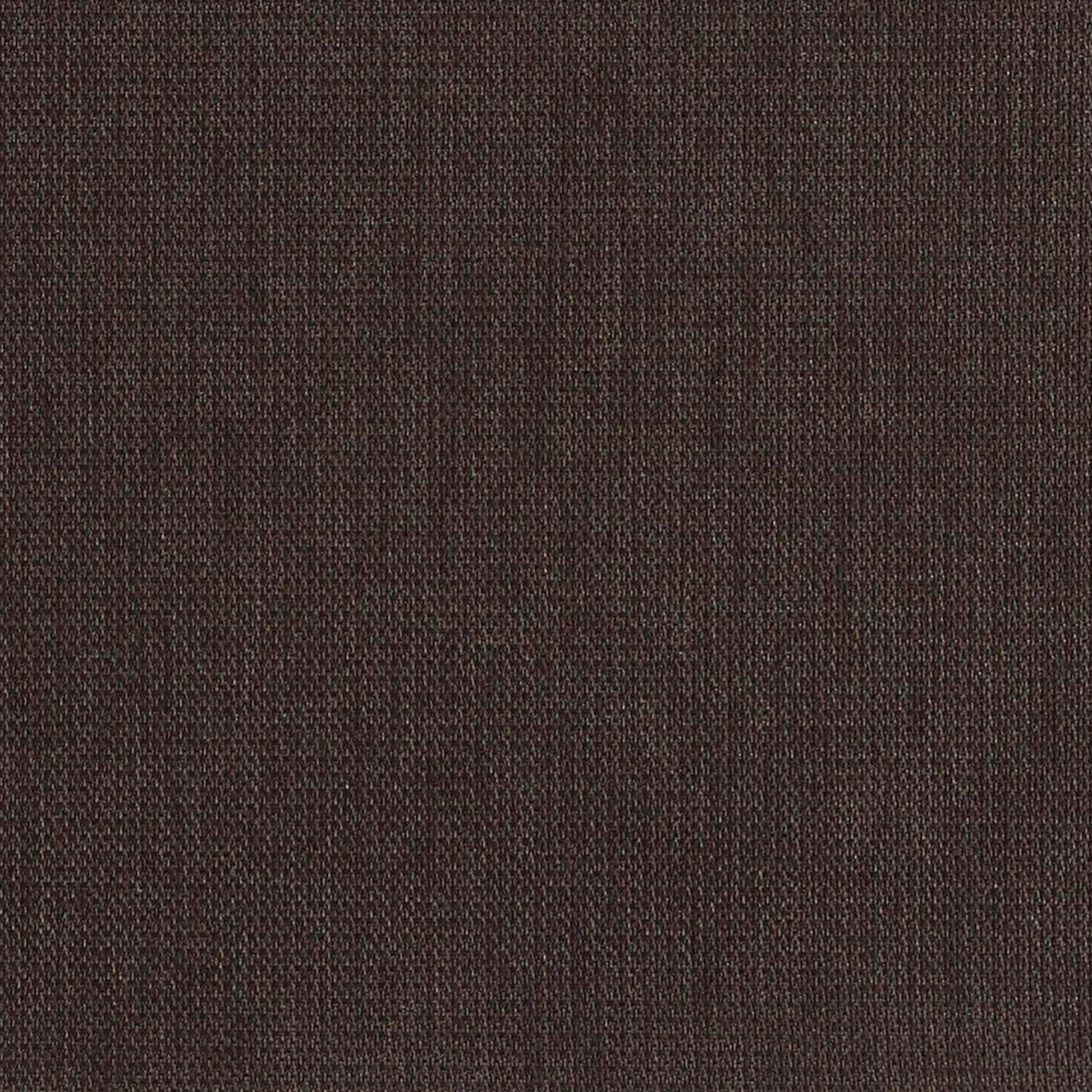 Dark brown, tightly woven upholstery fabric with subtle linen texture.