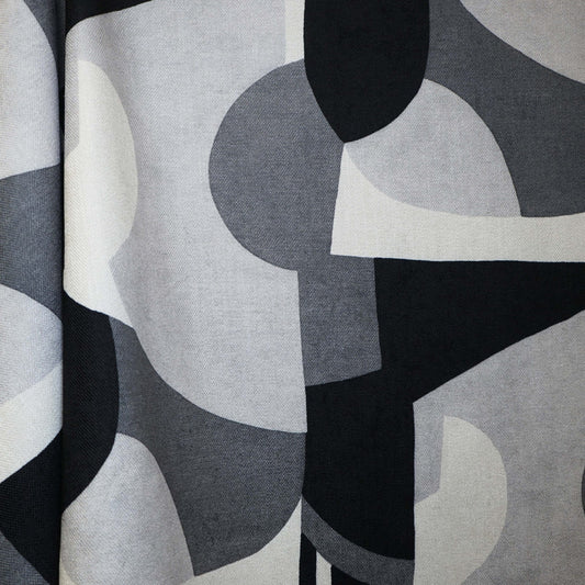 JF Fabrics JF Studio OTTO 99 Fabric Abstract, Geometric, Modern, Contemporary Grey  Print - 9004299 SJ102