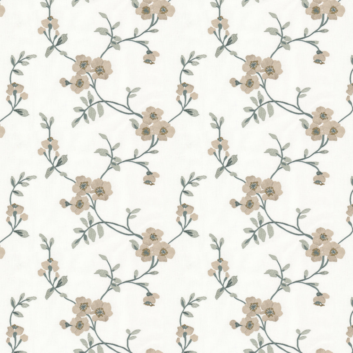 STOUT TEXTILES  MULTIPURPOSE,EMBROIDERIES TRANSITIONAL,, FLORAL MARINE   - OUTS-1