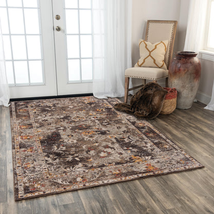 Traditional rug, 2' x 3', on floor.
