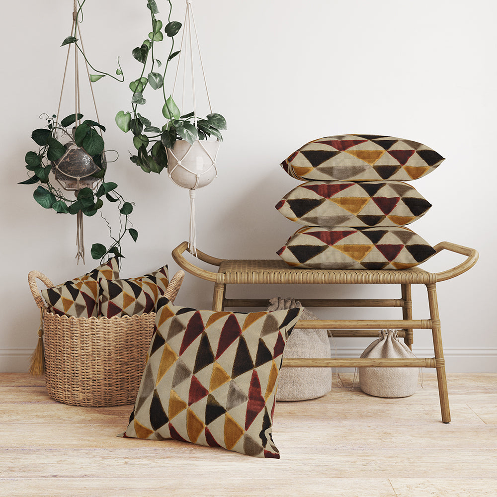 NICHOLASJOHN INC NJ-SALVO Damson Velvet,Geometric   Fabric - NJ25-2522