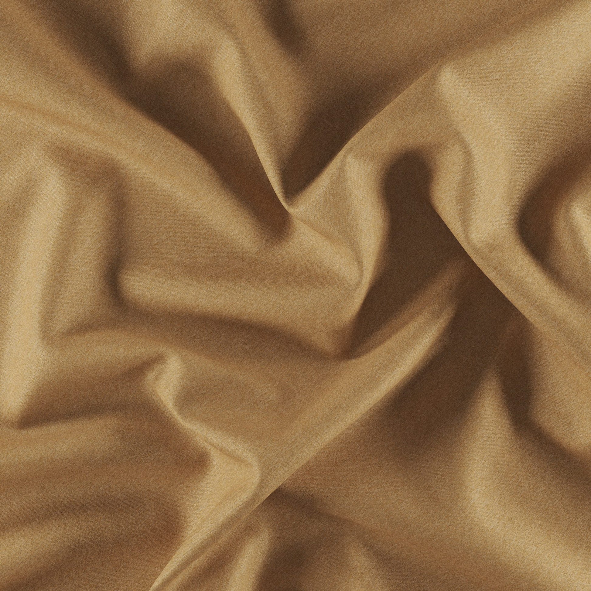Orange, rust and coral fabric with soft folds and smooth drape; warm tones and subtle shadows.