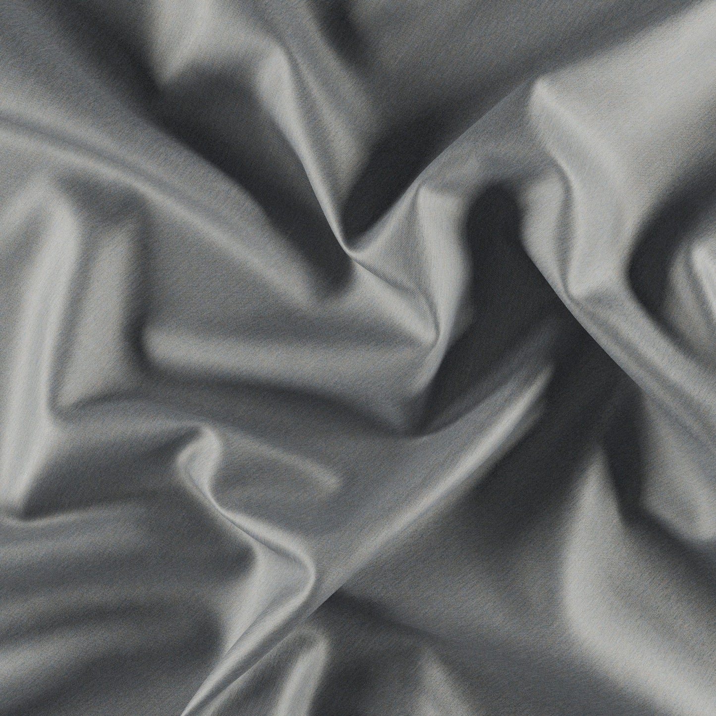 Blue dimout fabric with soft folds and subtle sheen.