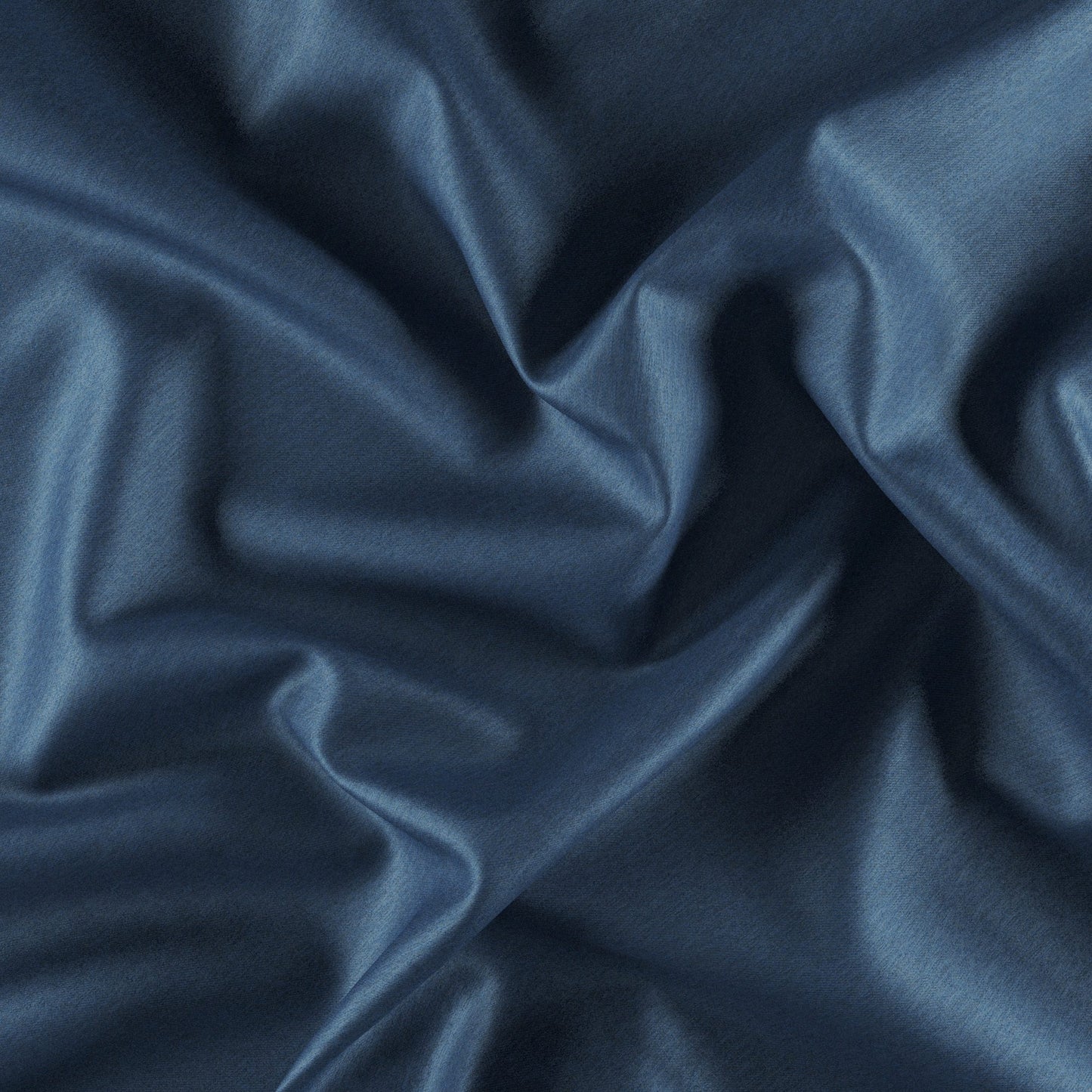 Dark blue satin-like fabric with soft, flowing folds and subtle sheen.