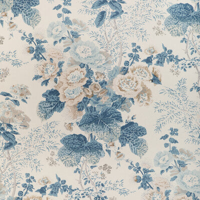 LEE JOFA ALTHEA PAPER PRINT--BOTANICAL & FLORAL- LIGHT BLUE,BLUE,BEIGE   - P2023116.516.0