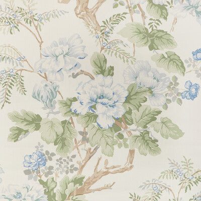 LEE JOFA CHINESE PEONY WP PRINT--BOTANICAL & FLORAL- LIGHT BLUE,BLUE,GREEN   - P2023118.153.0