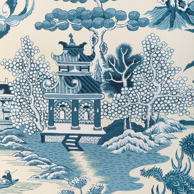 LEE JOFA WILLOW LAKE PAPER PRINT---CHINOISERIE BEIGE,TURQUOISE,   - P2023123.1613.0