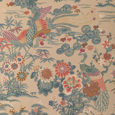 LEE JOFA SAKURA PAPER PRINT--CHINOISERIE-BOTANICAL & FLORAL BEIGE,BLUE,GREEN   - P2023124.1613.0