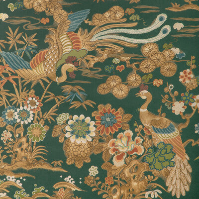 LEE JOFA SAKURA PAPER PRINT--CHINOISERIE-BOTANICAL & FLORAL BLUE,YELLOW,GREEN   - P2023124.3.0