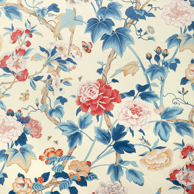 LEE JOFA GARDENIA PAPER PRINT--BOTANICAL & FLORAL- BLUE,RED,WHITE   - P2023128.195.0