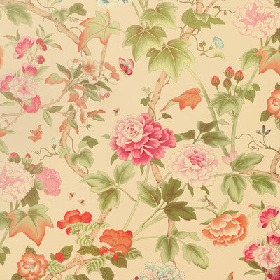 LEE JOFA GARDENIA PAPER PRINT--BOTANICAL & FLORAL- GREEN,FUSCHIA,TAUPE   - P2023128.73.0