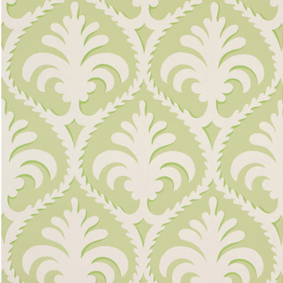 BRUNSCHWIG & FILS PALMETTE PRINT---TOILE GREEN,LIGHT GREEN,WHITE   - P8012103.3.0