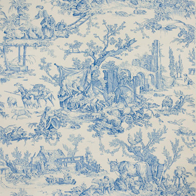 BRUNSCHWIG & FILS LE HAMEAU PRINT---TOILE BLUE,WHITE,LIGHT BLUE   - P8013130.5.0