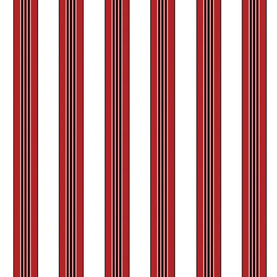 BRUNSCHWIG & FILS RAYURE LIONE PRINT---STRIPES RED,WHITE,BLACK   - P8015104.9.0