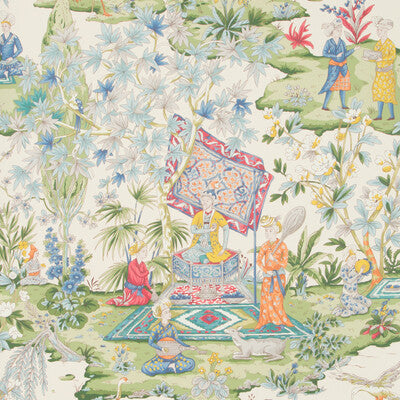 BRUNSCHWIG & FILS LODI GARDEN PRINT---BOTANICAL & FLORAL MULTI,GREEN,   - P8019101.133.0