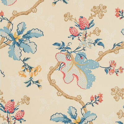 BRUNSCHWIG & FILS FABRIANO PRINT---BOTANICAL & FLORAL MULTI,BEIGE,BLUE   - P8019105.195.0