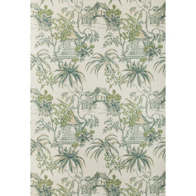 BRUNSCHWIG & FILS TONGLI PRINT--CHINOISERIE-BOTANICAL & FLORAL TURQUOISE,GREEN,   - P8019115.133.0