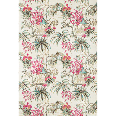 BRUNSCHWIG & FILS TONGLI PRINT--CHINOISERIE-BOTANICAL & FLORAL MULTI,PINK,TEAL   - P8019115.713.0