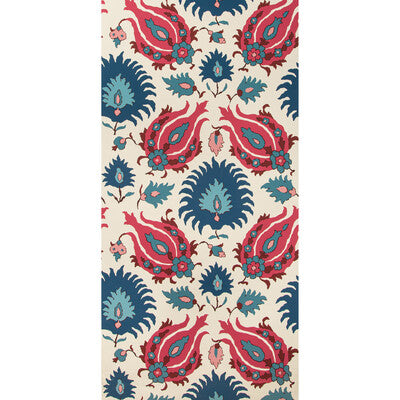 BRUNSCHWIG & FILS KASHMIRI PRINT--BOTANICAL & FLORAL-JACOBEANS MULTI,DARK BLUE,BURGUNDY/RED   - P8020102.5019.0