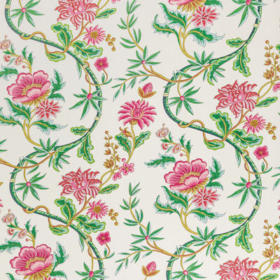 BRUNSCHWIG & FILS VERONIQUE PRINT---BOTANICAL & FLORAL MULTI,PINK,GREEN   - P8020111.37.0