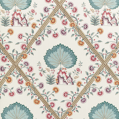 BRUNSCHWIG & FILS LOIRE PRINT---BOTANICAL & FLORAL MULTI,TURQUOISE,PURPLE   - P8020112.1310.0