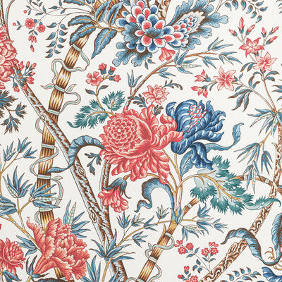 BRUNSCHWIG & FILS LUBERON PRINT--BOTANICAL & FLORAL-JACOBEANS RED,BLUE,   - P8022100.195.0