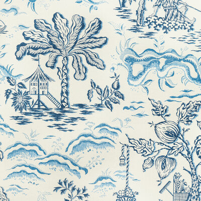 BRUNSCHWIG & FILS VALENSOLE PRINT--BOTANICAL & FLORAL-TOILE BLUE,INDIGO,   - P8022101.55.0