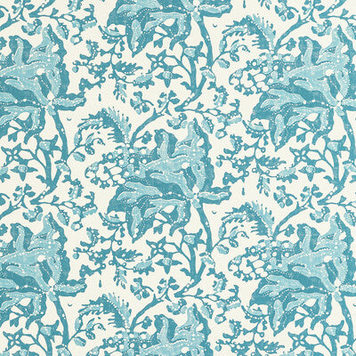 BRUNSCHWIG & FILS WEYMOUTH PRINT---BOTANICAL & FLORAL TURQUOISE,TEAL,   - P8022102.1313.0