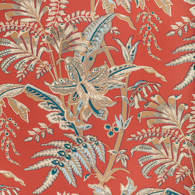 BRUNSCHWIG & FILS SEYCHELLES PRINT--BOTANICAL & FLORAL-JACOBEANS CORAL,RED,MULTI   - P8022104.2413.0