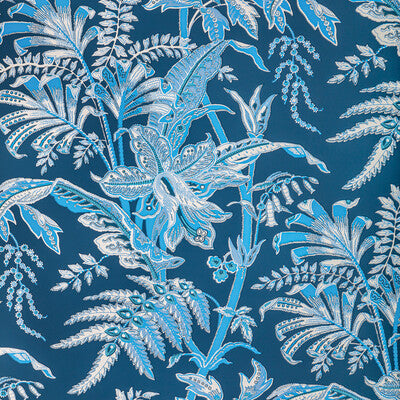 BRUNSCHWIG & FILS SEYCHELLES PRINT--BOTANICAL & FLORAL-JACOBEANS BLUE,DARK BLUE,INDIGO   - P8022104.550.0