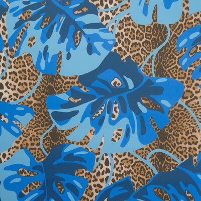 BRUNSCHWIG & FILS MAMBO PRINT--BOTANICAL & FLORAL-ANIMAL SKINS BLUE,BLUE,   - P8022110.650.0