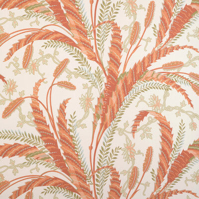 BRUNSCHWIG & FILS VERNAY PRINT---BOTANICAL & FLORAL WHITE,GREEN,ORANGE   - P8023101.12.0