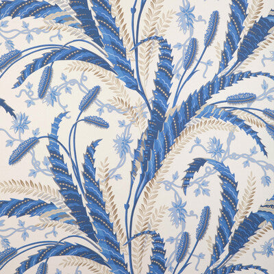 BRUNSCHWIG & FILS VERNAY PRINT---BOTANICAL & FLORAL WHITE,BEIGE,INDIGO   - P8023101.5.0